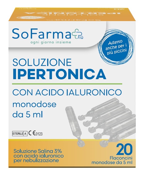 SOLUZIONE IPERTONICA 3% ACIDO IALURONICO 20 FLACONI 5 ML SOFARMAPIU' - Farmafamily.it