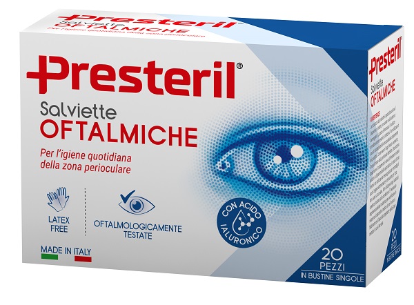SALVIETTE OFTALMICHE PRESTERIL 20 PEZZI - Farmafamily.it