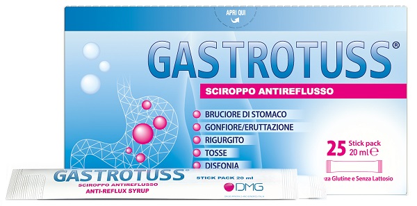 GASTROTUSS 25 STICK PACK DA 20 ML SCIROPPO ANTIREFLUSSO - Farmafamily.it