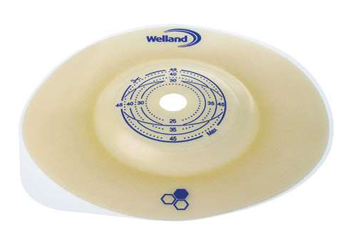 PLACCA PER COLOSTOMIA CONVESSA RITAGLIABILE AURUM2 DIAMETRO 13-35 MM FLANGIA 55 MM 5 PEZZI - Farmafamily.it
