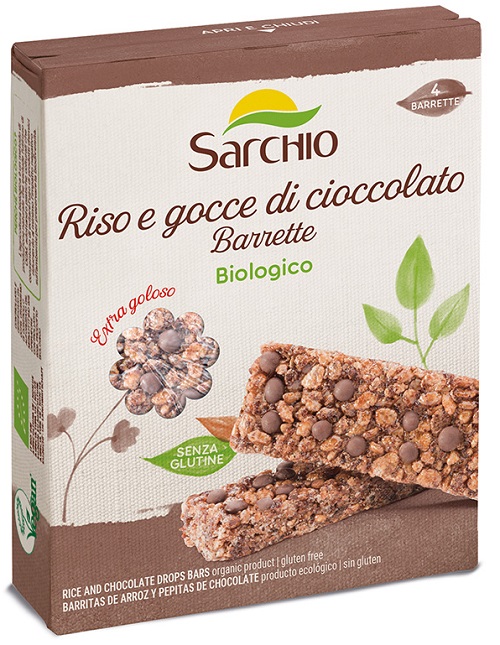 RISO E GOCCE DI CIOCCOLATO 4 BARRETTE BIOLOGICHE X 20 G - Farmafamily.it