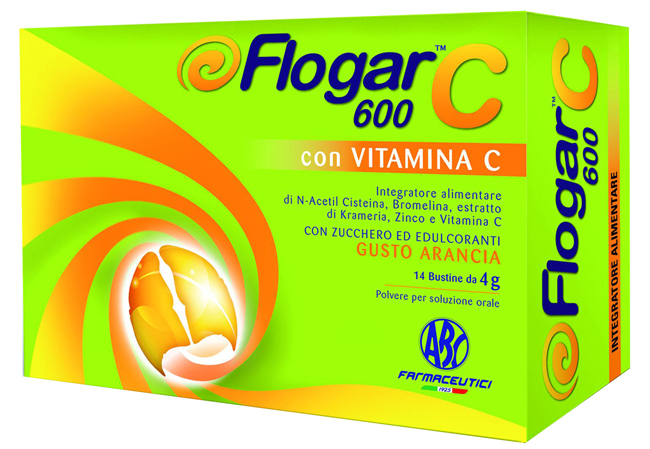 FLOGAR  C 600 CON VITAMINA C 14 BUSTINE GUSTO ARANCIA - Farmafamily.it