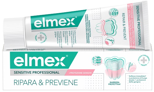DENTIFRICIO ELMEX SENSITIVE RIPARA & PREVIENE 75 ML - Farmafamily.it