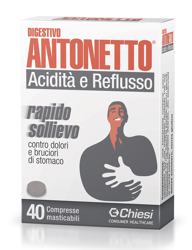 DIGESTIVO ANTONETTO ACIDITA' E REFLUSSO 40 COMPRESSE MASTICABILI - Farmafamily.it