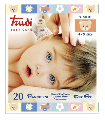 TRUDI BABY CARE PANNOLINI DRY FIT MIDI 4/9 KG 20 PEZZI - Farmafamily.it