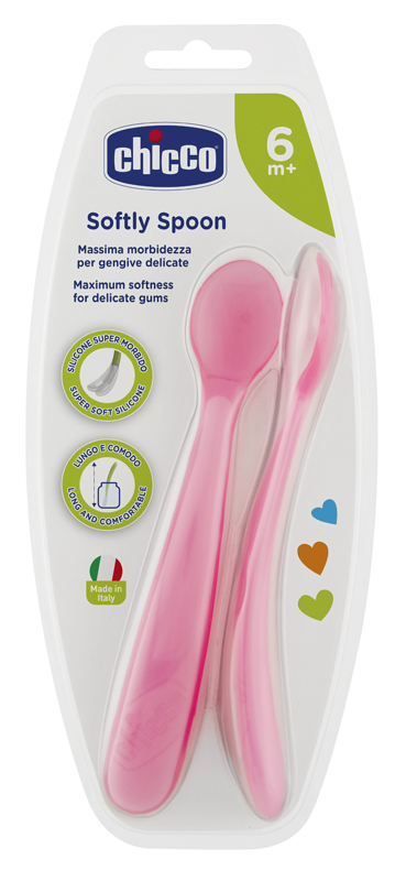 CHICCO CUCCHIAIO SILICONE FEMMINILE BI PACK 6M+ - Farmafamily.it