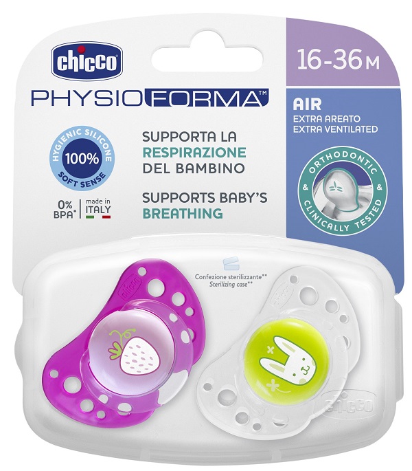 CHICCO SUCCHIETTO AIR GIRL IN SILICONE 16-36 MESI 2 PEZZI - Farmafamily.it