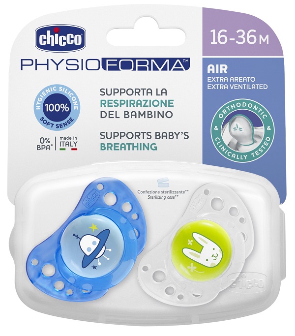 CHICCO SUCCHIETTO AIR BOY IN SILICONE 16-36 MESI 2 PEZZI - Farmafamily.it