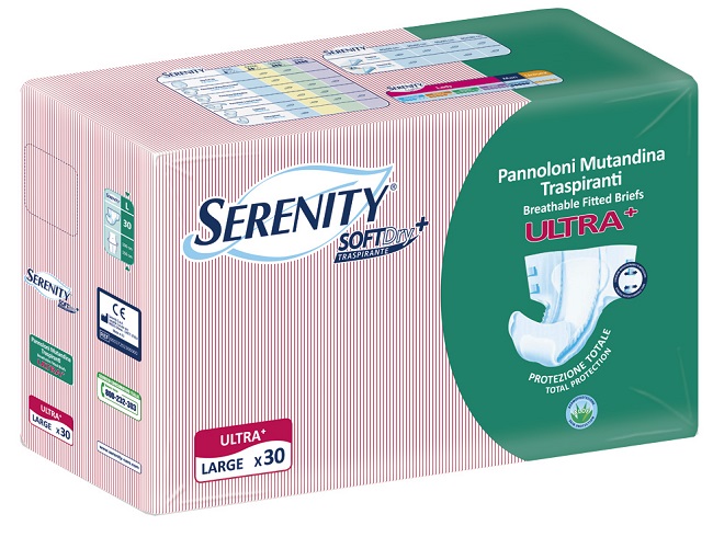 PANNOLONE A MUTANDINA SERENITY FITTED ULTRA + ALOE L 30 PEZZI - Farmafamily.it