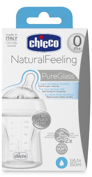 CHICCO BIBERON NATURALFEELING VETRO 0M+ 150 ML - Farmafamily.it