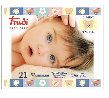 TRUDI BABY CARE PANNOLINI DRY FIT MINI 3/6 KG 21 PEZZI - Farmafamily.it