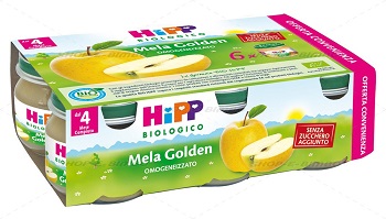 HIPP BIO OMOGENEIZZATO MELA GOLDEN 6X80 G - Farmafamily.it