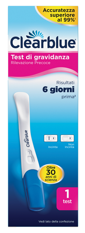 TEST DI GRAVIDANZA CLEARBLUE RILEVAZIONE PRECOCE 1 PEZZO - Farmafamily.it
