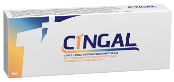 SIRINGA PRERIEMPITA INTRA ARTICOLARE CINGAL 4 ML 22MG/ML ACIDO RETICOLATO CON 4,5 MG/ML TRIAMCINOLONE ESACETONIDE - Farmafamily.it