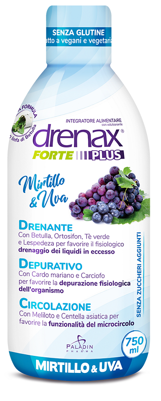 DRENAX FORTE PLUS ORIGINALE CON MIRTILLO E UVA 750 ML - Farmafamily.it