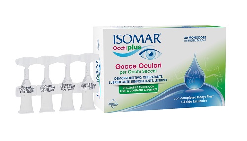 ISOMAR OCCHI PLUS GOCCE OCULARI PER OCCHI SECCHI ALL'ACIDO IALURONICO 0,25% 30 FLACONCINI MONODOSE - Farmafamily.it