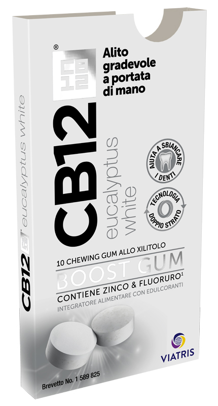 CB12 BOOST EUCALYPTUS WHITE 10 CHEWING GUM - Farmafamily.it