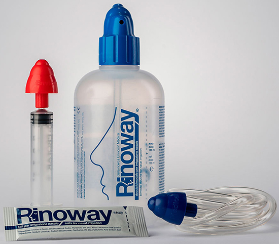 RINOWAY DOCCIA PER IRRIGAZIONE NASALE + 15 SALI ISOTONICI - Farmafamily.it