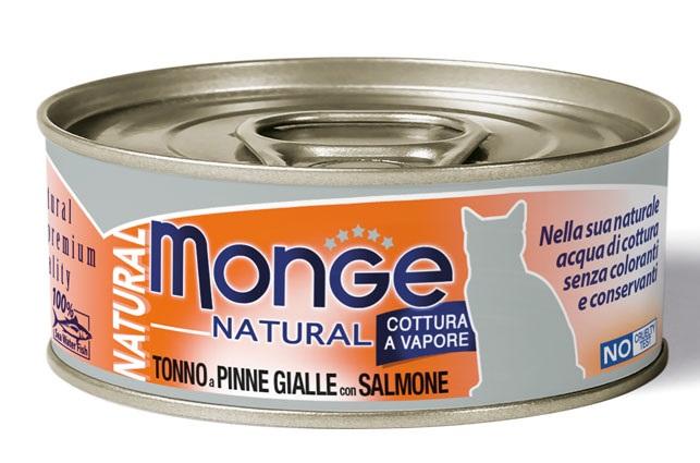 MONGE NATURAL QUALITY GATTO MONGE NATURAL TONNO DEL PACIFICO CON SALMONE 80 G - Farmafamily.it