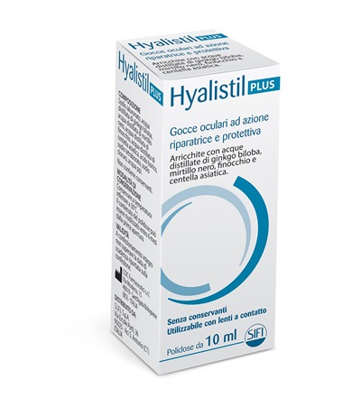 GOCCE OCULARI HYALISTIL PLUS ACIDO IALURONICO 0,4% ACQUA DISTILLATA DI GINKGO BILOBA + MIRTILLO NERO + FINOCCHIO + CENTELLA ASIATICA 10 ML - Farmafamily.it