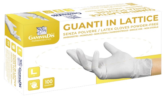 GUANTI LATTICE CON POLVERE MEDIUM 100 PEZZI GAMMADIS - Farmafamily.it
