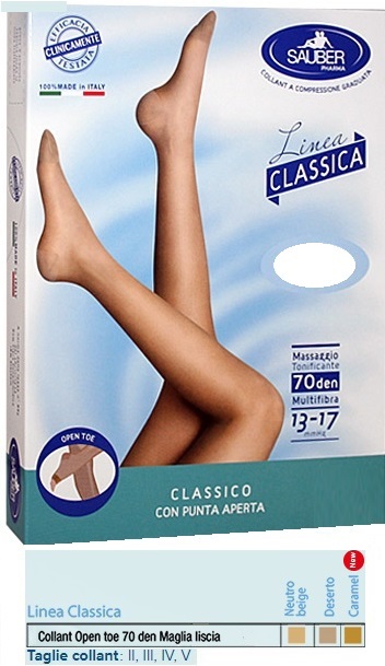 SAUBER COLLANT OPEN TOE MAGLIA LISCIA 70 DEN COLORE NEUTRO BEIGE TAGLIA 3 LINEA CLASSICA - Farmafamily.it