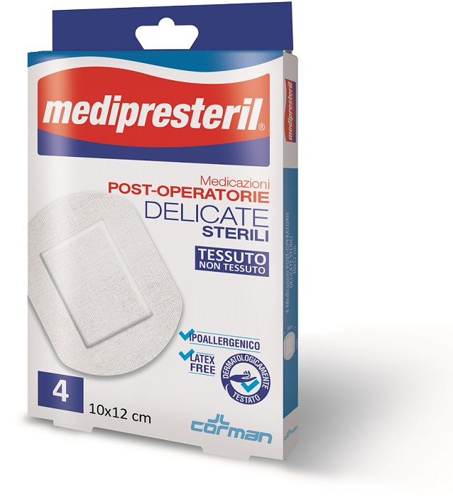 MEDICAZIONE POST OPERATORIA MEDIPRESTERIL DELICATA TNT 10X12CM 5 PEZZI - Farmafamily.it