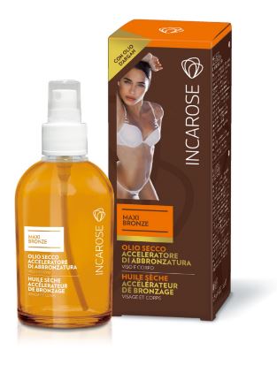INCAROSE MAXI BRONZE OLIO SECCO ACCELERATORE DI ABBRONZATURA 125 ML - Farmafamily.it