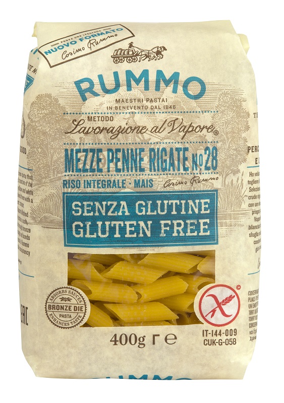 RUMMO MEZZE PENNE RIGATE N28 RISO INTEGRALE E MAIS 400 G - Farmafamily.it