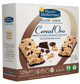 PIACERI MEDITERRANEI BARRETTA DI RISO CON MAIS E CIOCCOLATO 129 G - Farmafamily.it
