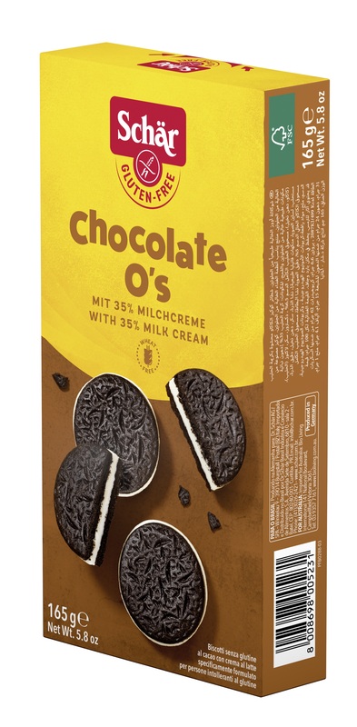 SCHAR CHOCOLATE O'S BISCOTTI AL CACAO CON CREMA AL LATTE 165 G - Farmafamily.it