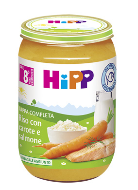 HIPP PAPPA PRONTA RISO CAROTE SALMONE 220 G - Farmafamily.it