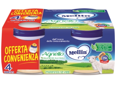 MELLIN OMOGENEIZZATO AGNELLO 4 PEZZI X 80 G - Farmafamily.it