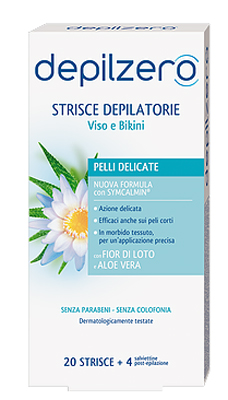 DEPILZERO STRISCE VISO E BIKINI 20 PEZZI - Farmafamily.it