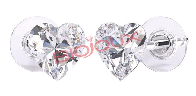 ORECCHINO POST FORATURA SWAROVSKI CRYSTAL HEART ARTICOLO BJT964 - Farmafamily.it