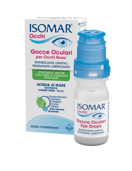 ISOMAR OCCHI GOCCE OCULARI ALL'ACIDO IALURONICO 0,20% 10 ML SENZA CONSERVANTI - Farmafamily.it