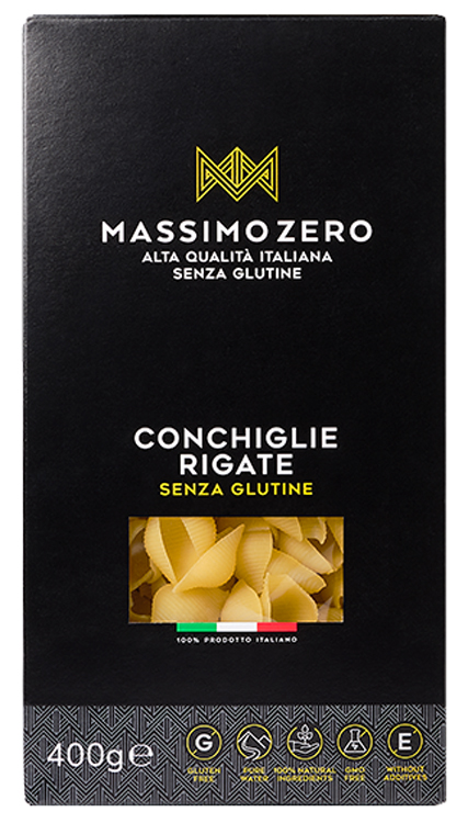 MASSIMO ZERO CONCHIGLIE RIGATE 400 G - Farmafamily.it