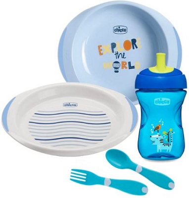 CHICCO SET PAPPA 12 MESI+ AZZURRO - Farmafamily.it