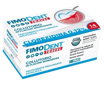 FIMODENT TRAVEL COLLUTORIO CLOREXIDINA SPDD 0,12% 14 FLACONCINI MONODOSE 10 ML - Farmafamily.it