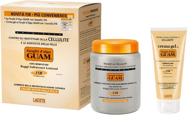 GUAM FIR FANGHI D'ALGA CONFEZIONE CONVENIENZA CON FANGHI D'ALGA GUAM FIR 1 KG + GUAM CREMA GEL FIR 200 ML - Farmafamily.it