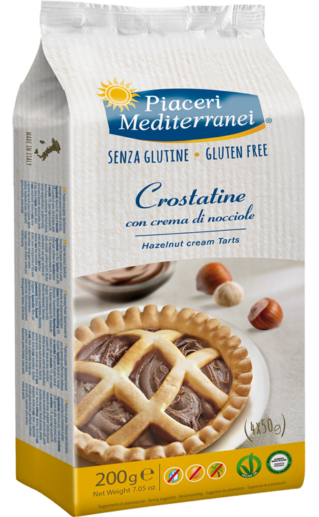 PIACERI MEDITERRANEI CROSTATINA CON CREMA DI NOCCIOLA 4 X 50 G - Farmafamily.it