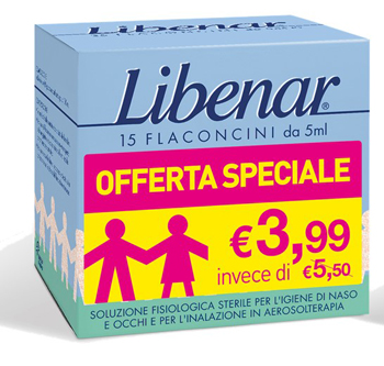 LIBENAR 15 FLACONCINI SOLUZIONE ISOTONICA 5 ML TAGLIO PREZZO - Farmafamily.it