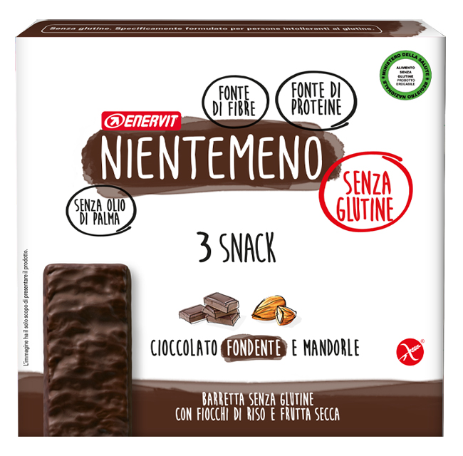 NIENTEMENO BAR FONDENTE MANDORLE 3 X 33 G - Farmafamily.it