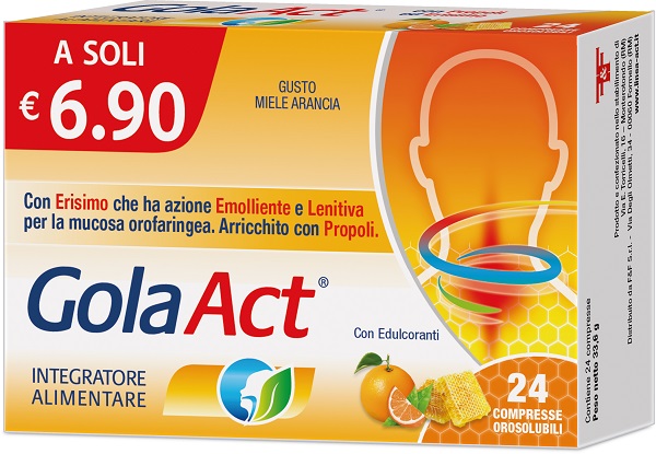 GOLA ACT MIELE ARANCIA 24 COMPRESSE OROSOLUBILI - Farmafamily.it