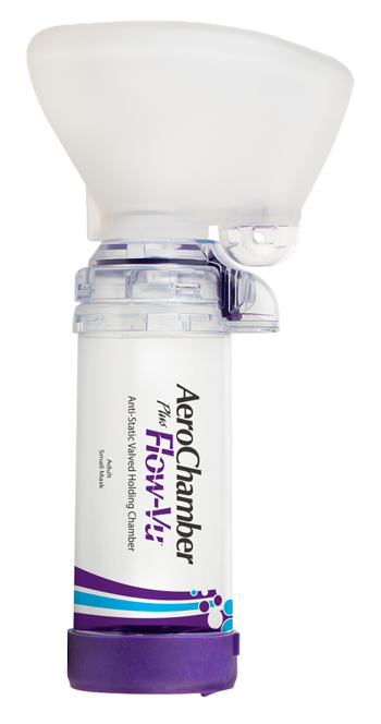 CAMERA DISTANZIATRICE ANTISTATICA AEROCHAMBER PLUS FLOWVU MASCHERA ADULTI SMALL VIOLA - Farmafamily.it
