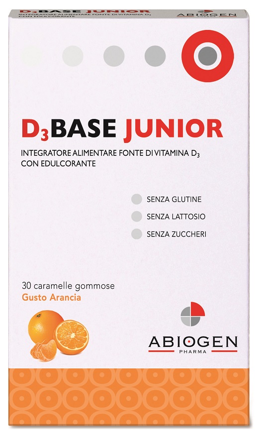 D3BASE JUNIOR 30 CARAMELLE GOMMOSE ARANCIA - Farmafamily.it