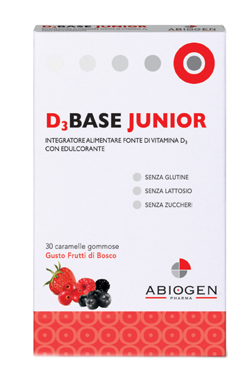 D3BASE JUNIOR 30 CARAMELLE GOMMOSE FRUTTI DI BOSCO - Farmafamily.it