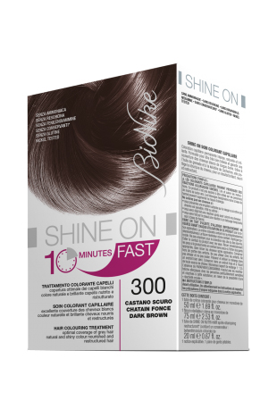 BIONIKE SHINE ON FAST TRATTAMENTO COLORANTE CAPELLI CASTANO SCURO 300 FLACONE 60 ML + TUBO 60 ML - Farmafamily.it