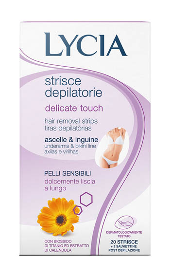 LYCIA STRISCE DEPILATORIE DELICATE TOUCH ASCELLE E INGUINE 20 PEZZI - Farmafamily.it