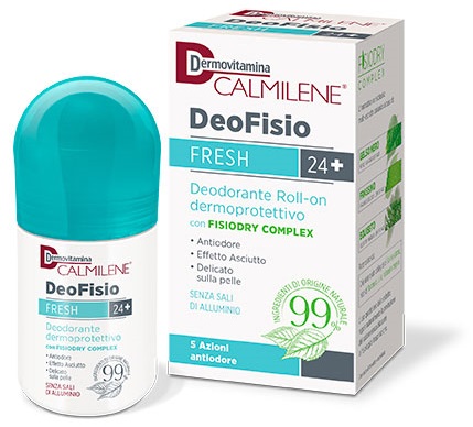 DERMOVITAMINA CALMILENE DEOFISIO FRESH 24+ DEODORANTE ROLL-ON DERMOPROTETTIVO 75 ML - Farmafamily.it